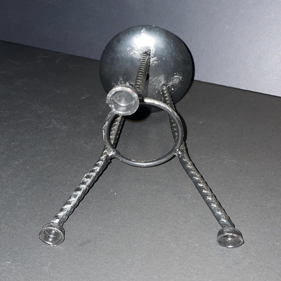 Metal Pillar Candle Holder Decorative Home Decor Distressed - Picture 5 of 6